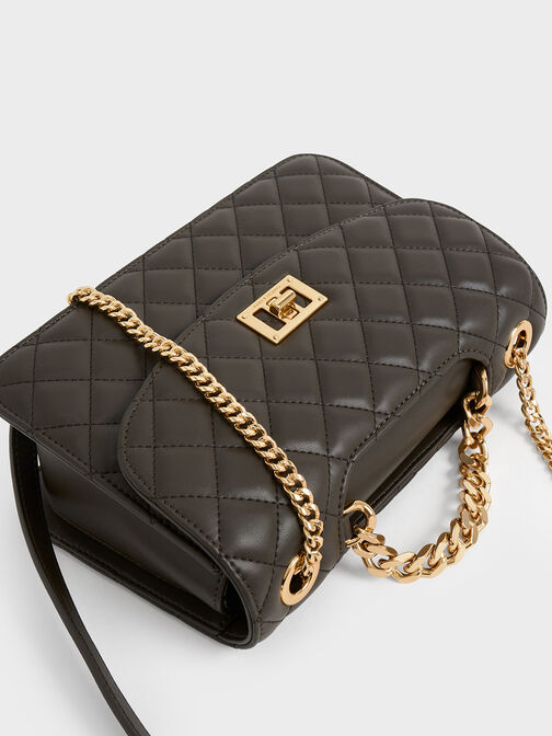 Quilted Clutch, Dark Moss, hi-res
