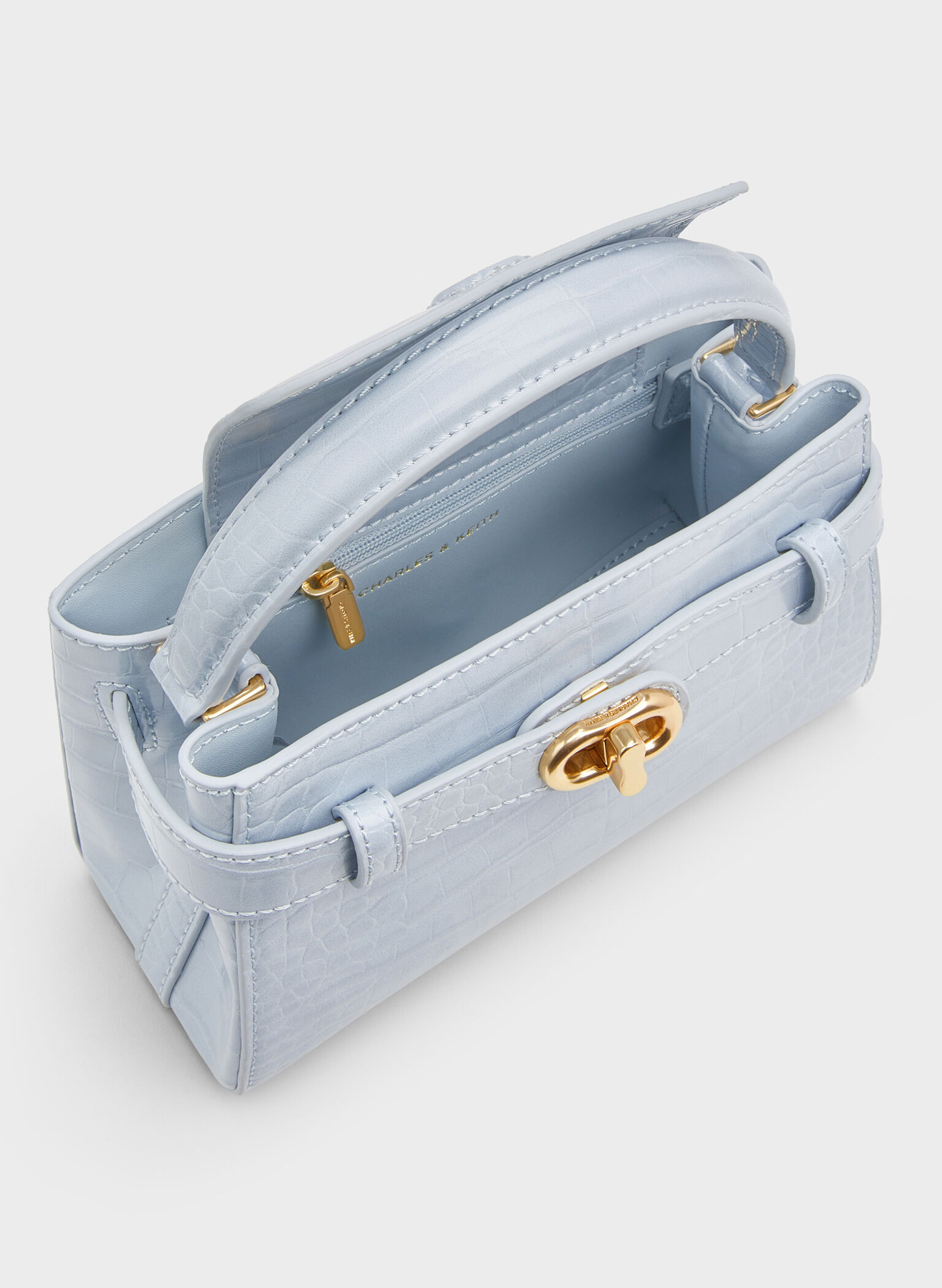 Aubrielle Croc-Effect Top Handle Bag, Sea Salt Blue, hi-res