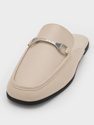 Leslie Metallic-Accent Mules, Beige, hi-res