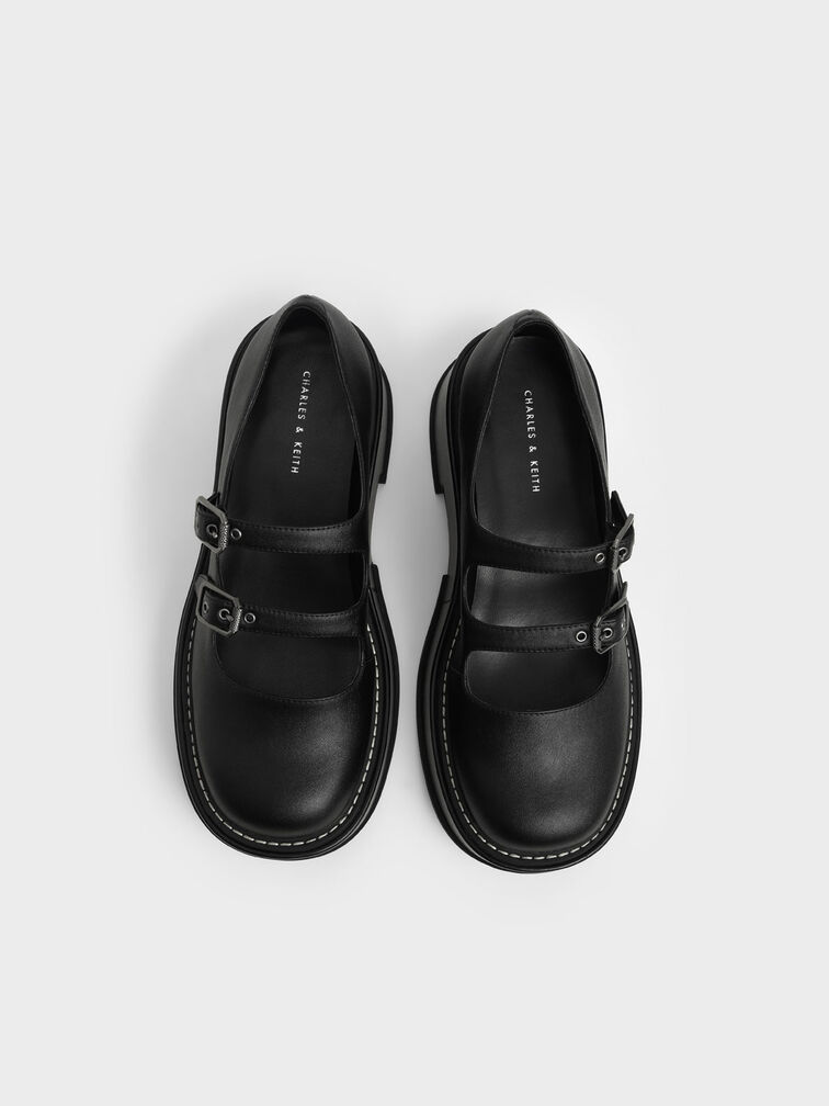 Frankie Platform Mary Janes​, Black, hi-res