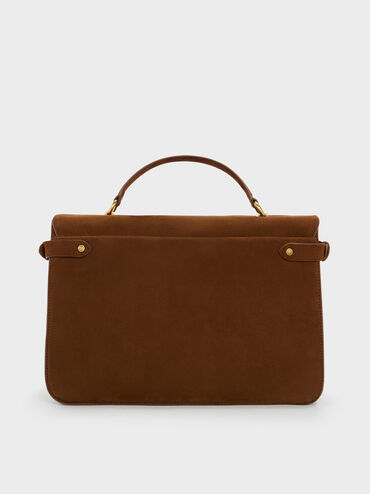 Chance Turn-Lock Top-Handle Bag, Pecan Brown, hi-res