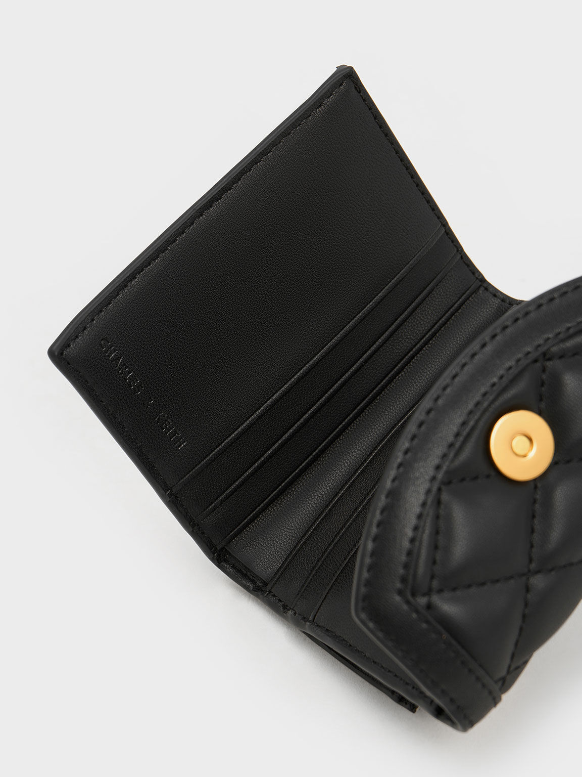 Black Este Quilted Belted Small Wallet CHARLES & KEITH MX