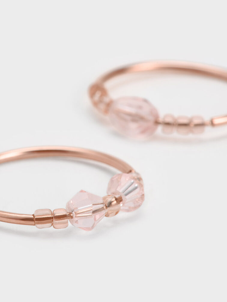 Luxem Beaded Two-Ring Set, Rose Gold, hi-res