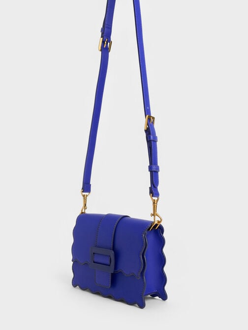 Waverly Scallop-Trim Bag, Cobalt, hi-res