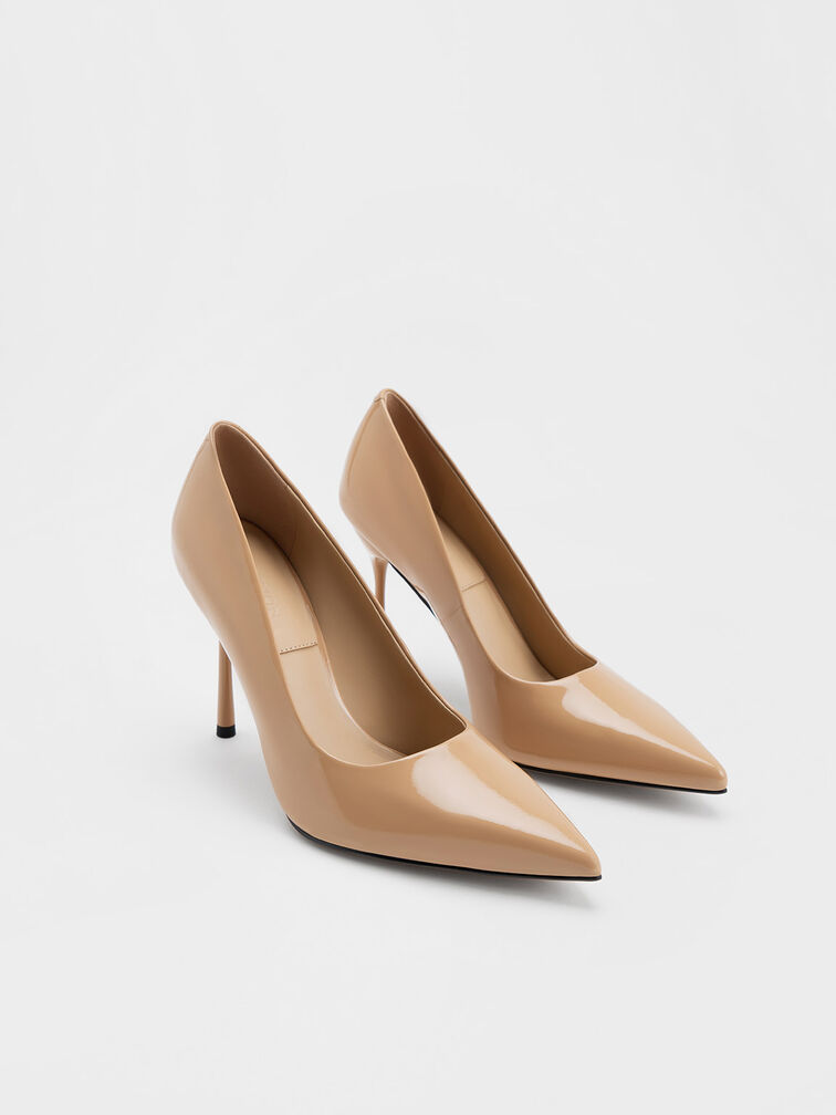 Kyra Patent Leather Pumps, Nude, hi-res