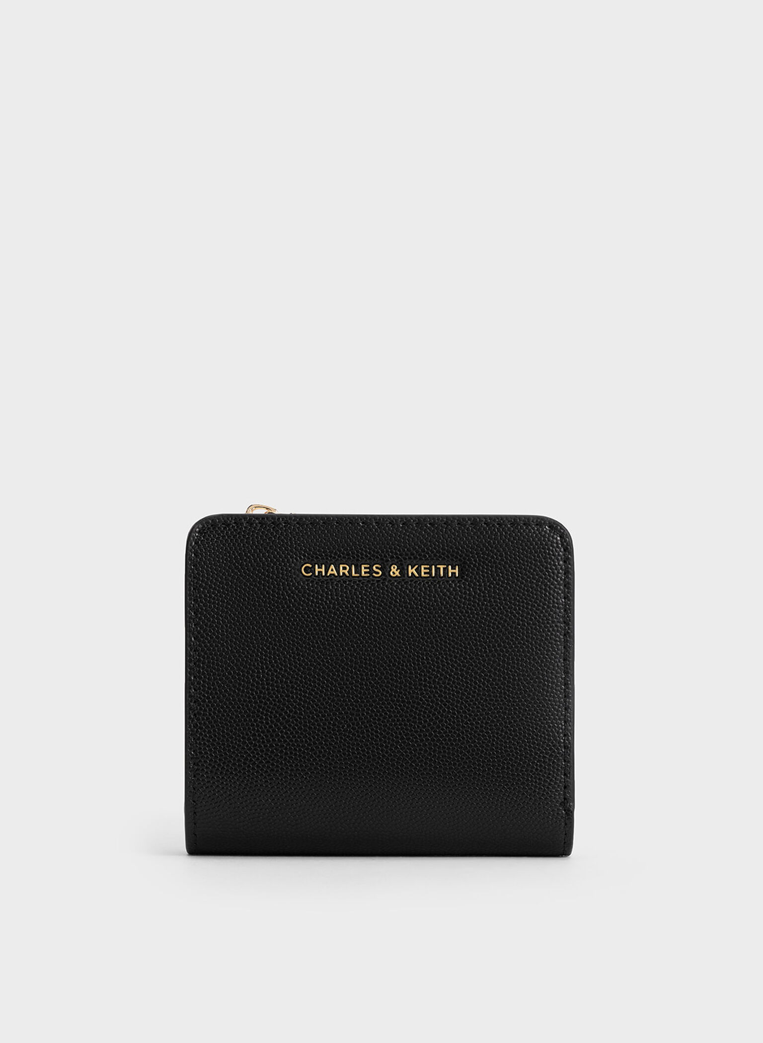 Cartera pequeña con cremallera superior, Negro, hi-res