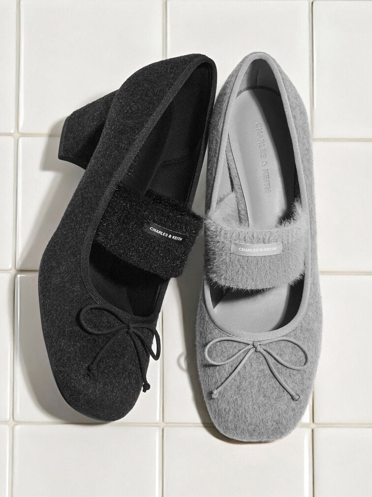 Winona Felt Mary Jane Pumps, Light Grey, hi-res