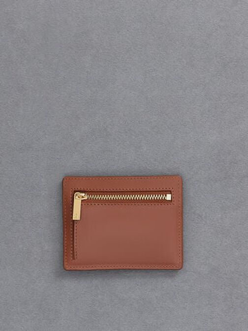Carli Leather Multi-Slot Card Holder, Cognac, hi-res