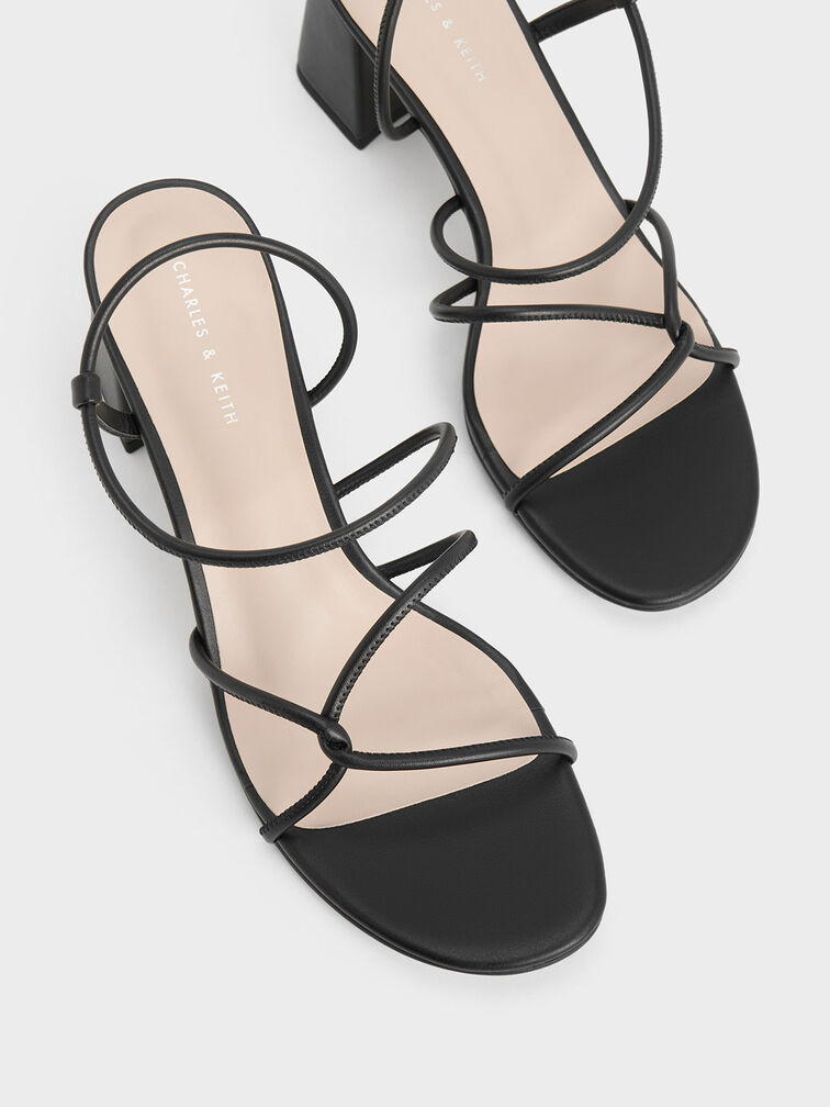 Sandalias de tiras Meadow con tacón de bloque, Negro, hi-res