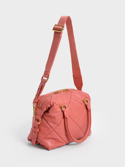 Paffuto Quilted Tote Bag, Coral, hi-res