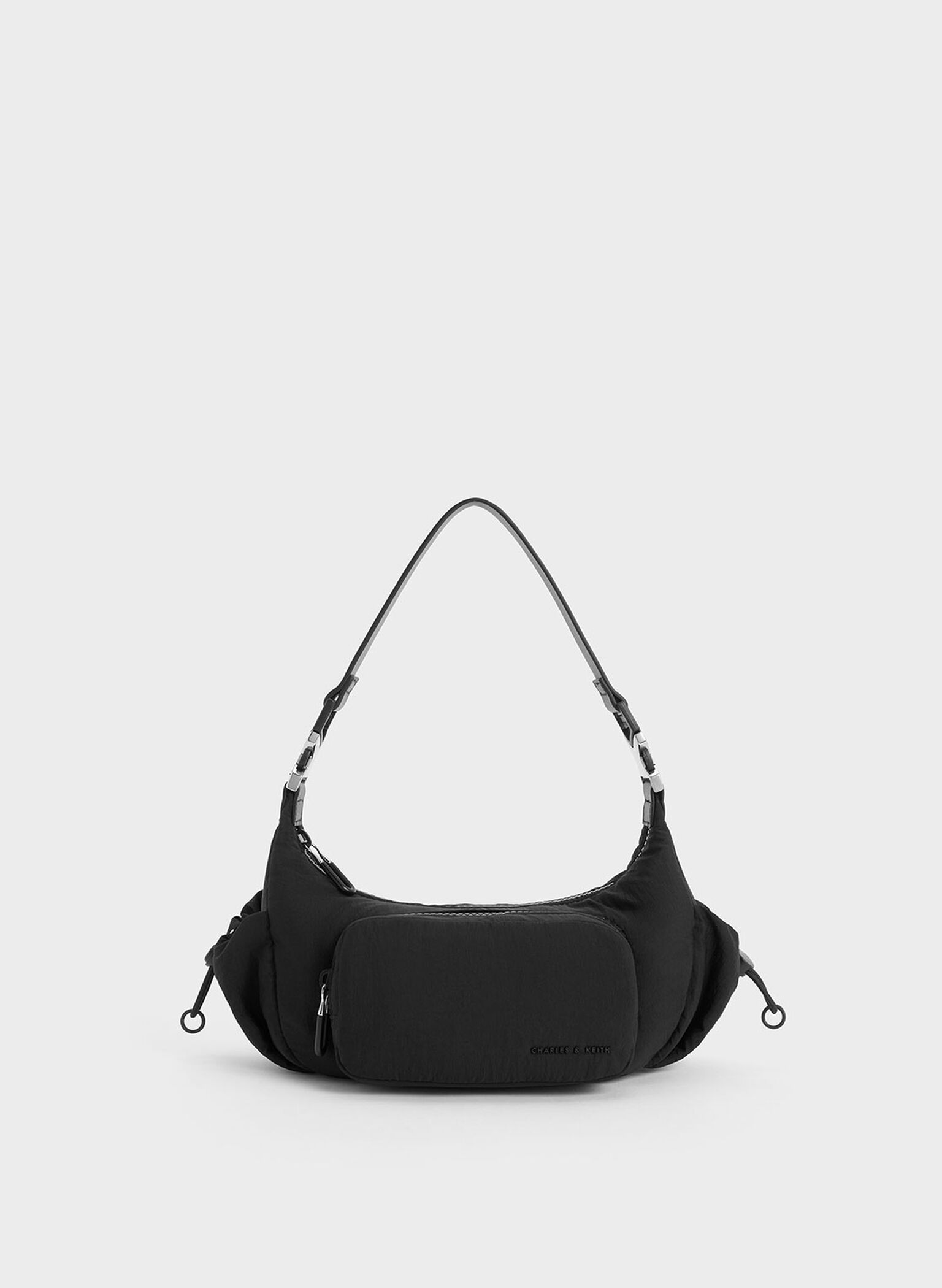 Noir Soleil Nylon Shoulder Bag - CHARLES & KEITH US