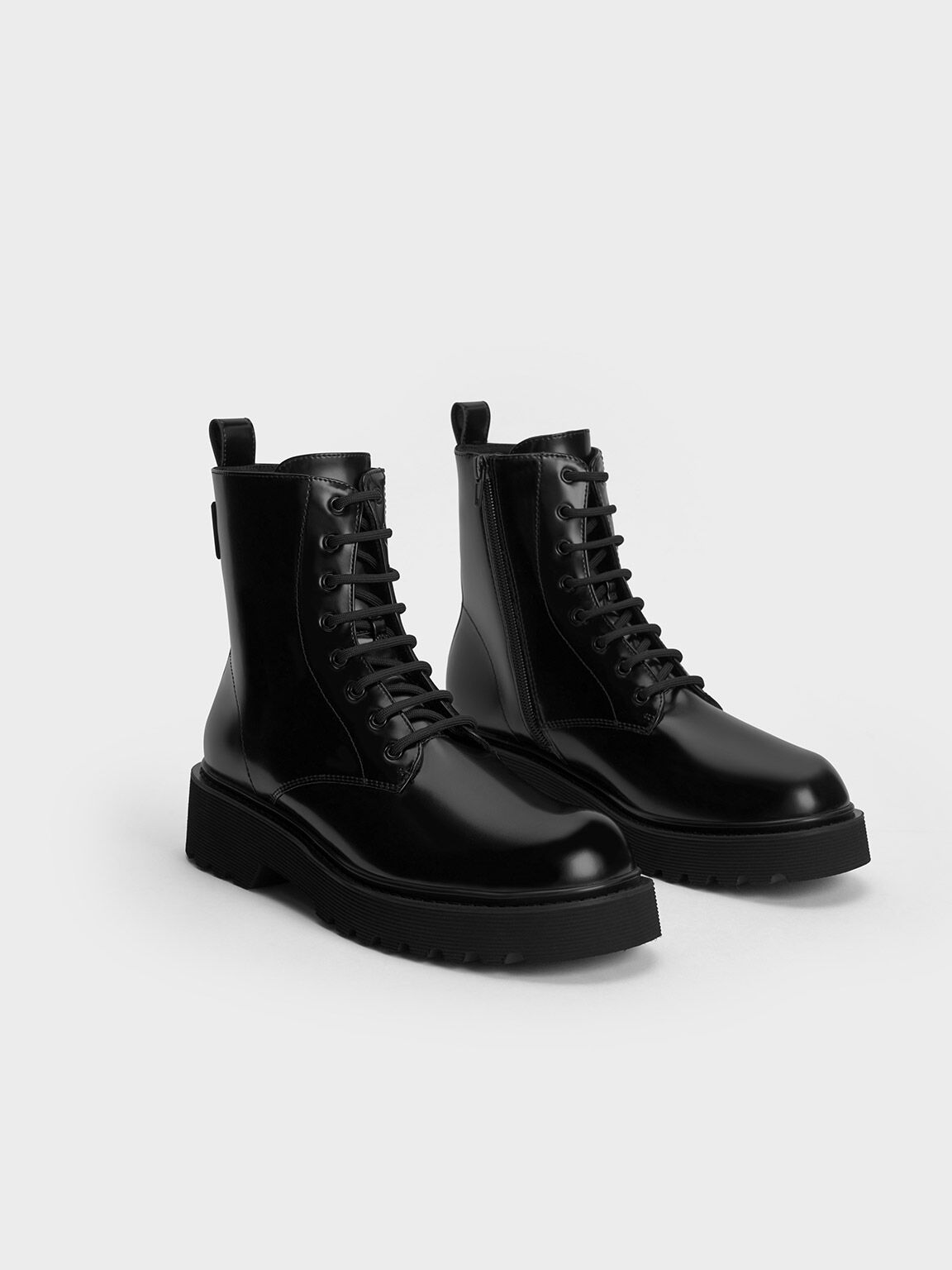 Lace-Up Ankle Boots - Black Box