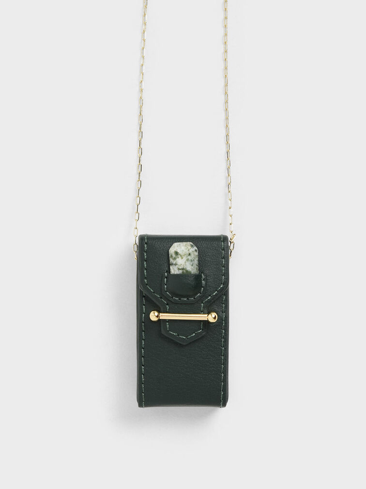Agate Tree Stone Opera Necklace Bag, Green, hi-res