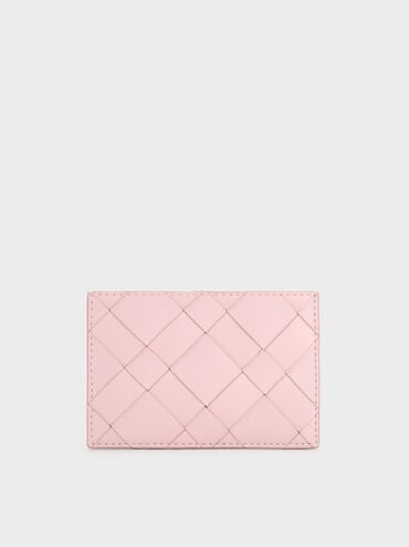 Ivette Woven Card Holder, Cotton Candy Pink, hi-res