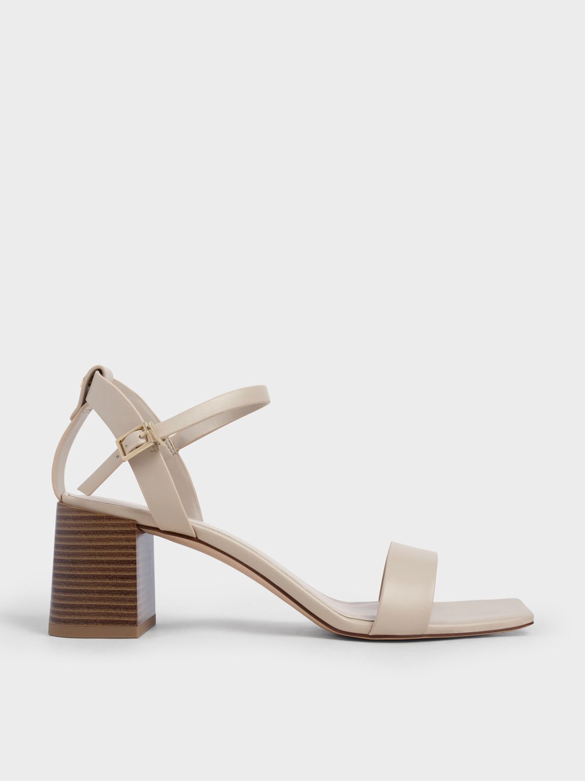 Charles & Keith Claire Leather Mary Jane Pumps In Beige | ModeSens