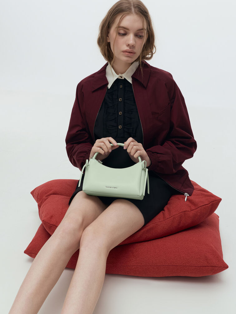 헤이즐 보우 탑 핸들 백, 민트 그린, hi-res