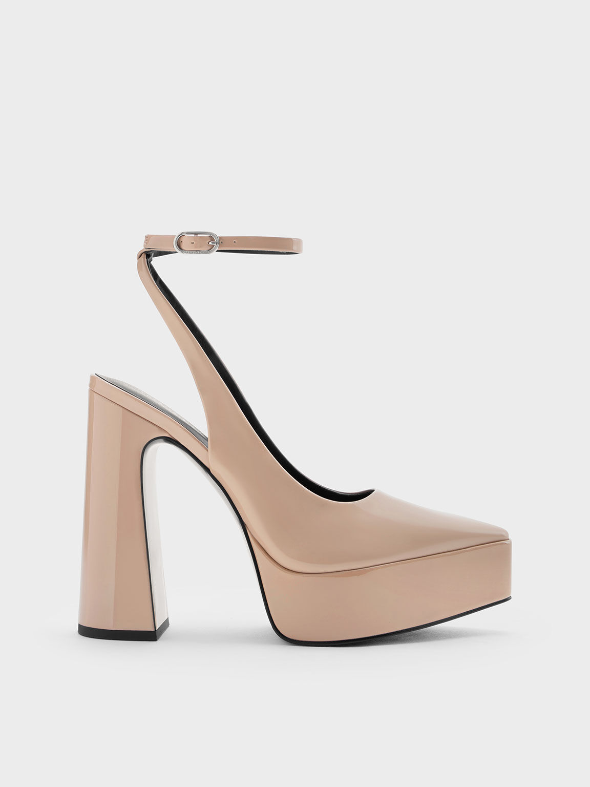 Beige Braided-Chain Slingback Pumps - CHARLES & KEITH CO