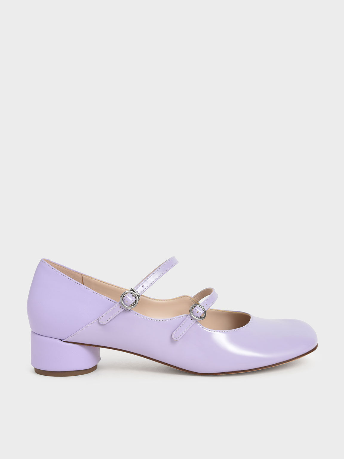 Patent Double-Strap Mary Janes, Lilac, hi-res