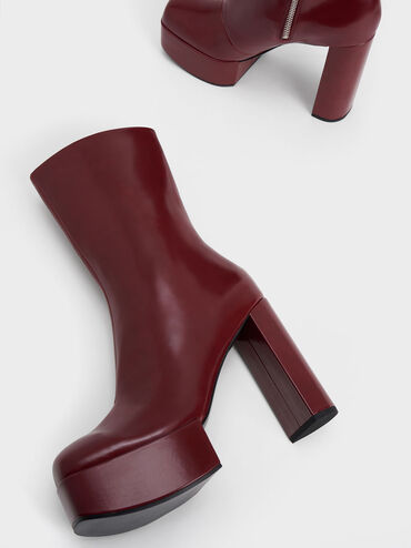 Corinth Blade Heel Boots, Maroon, hi-res