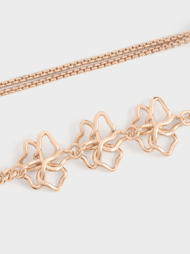 Fernley Flower Layered Necklace, Rose Gold, hi-res