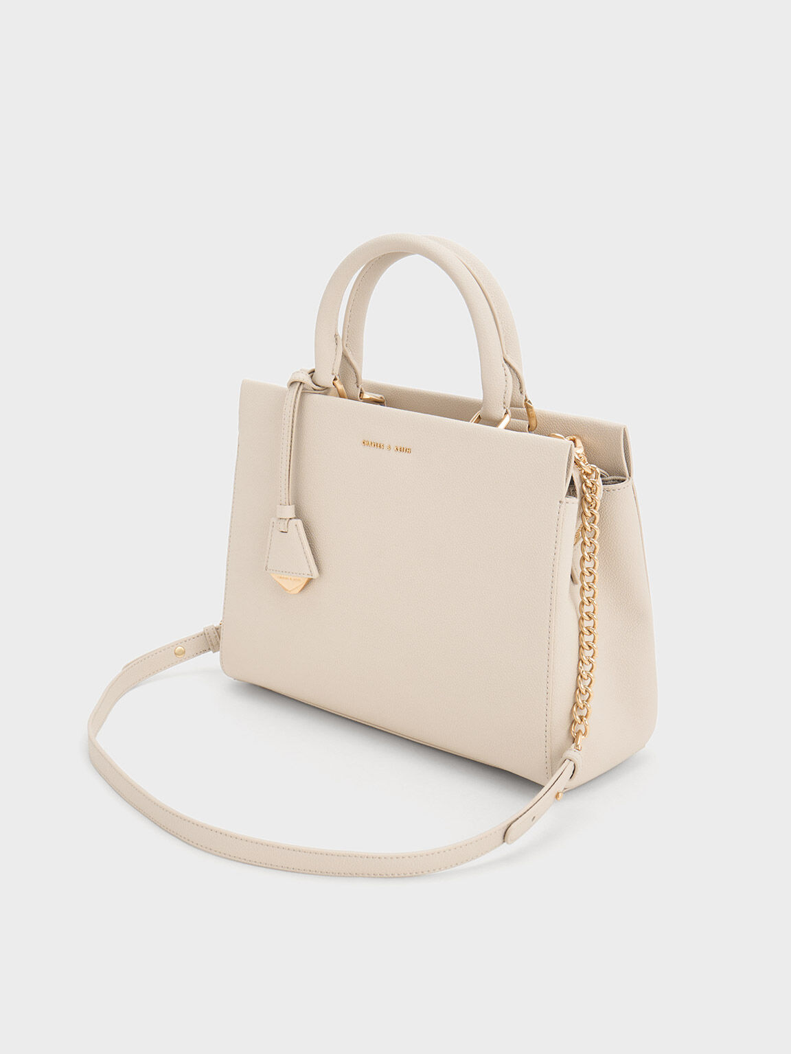 Structured top handle bag charles and keith on sale