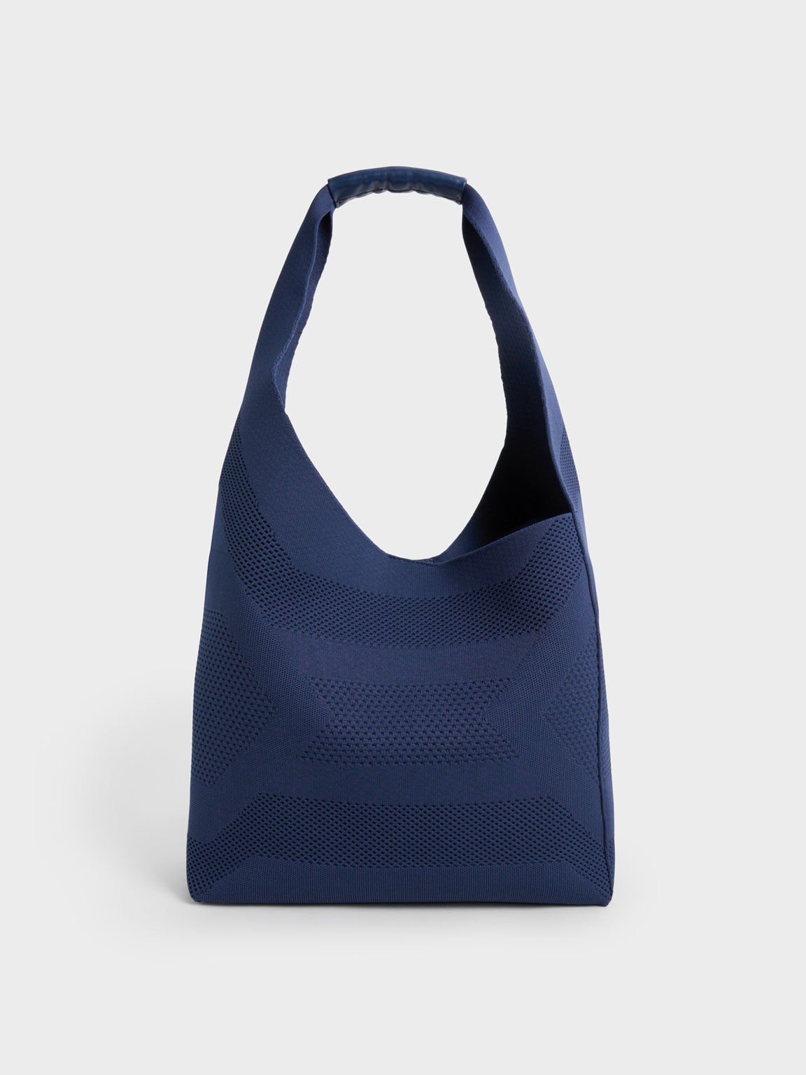 Lorain Knitted Hobo Bag, Navy, hi-res