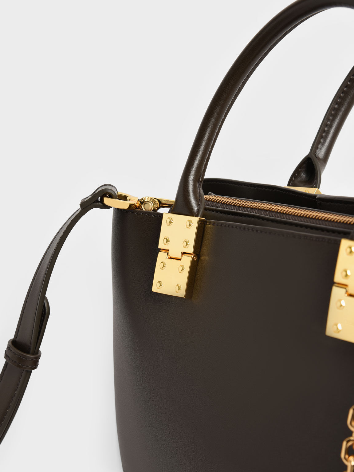 Large Double Handle Handbag, Dark Moss, hi-res