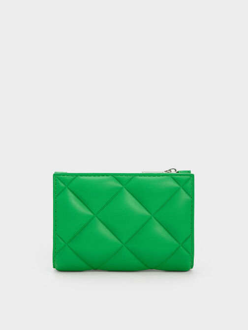 Gemma Quilted Card Holder, Green, hi-res