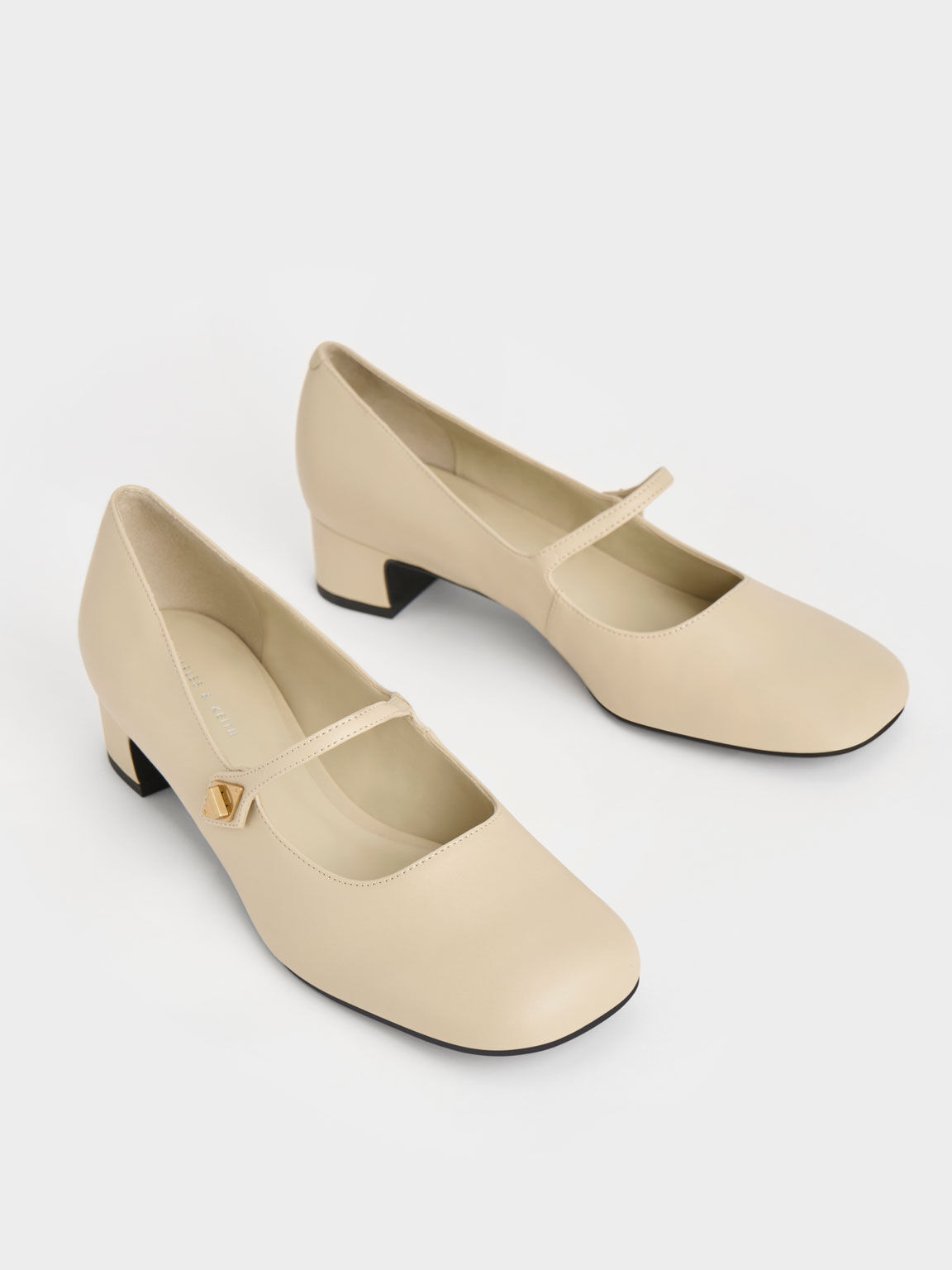 Metallic Accent Mary Jane Pumps, Butter, hi-res