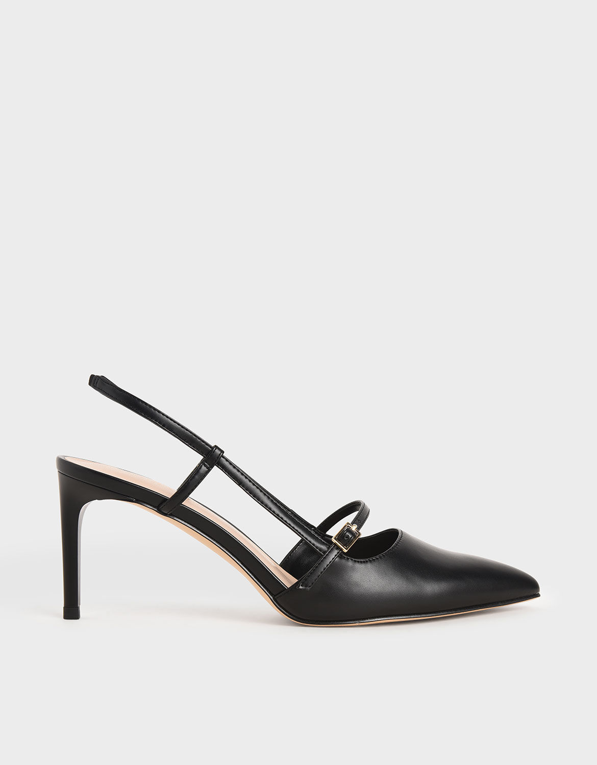 Black Mary Jane Slingback Pumps 