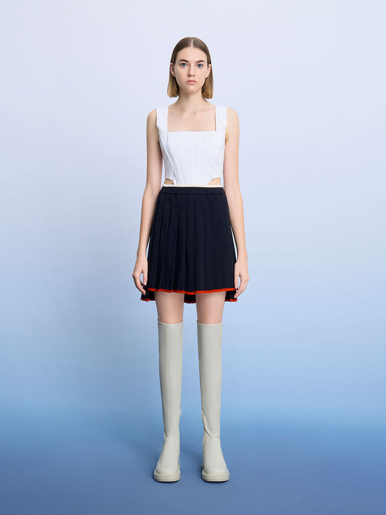 Zip-Up Thigh-High Boots, Chalk, hi-res