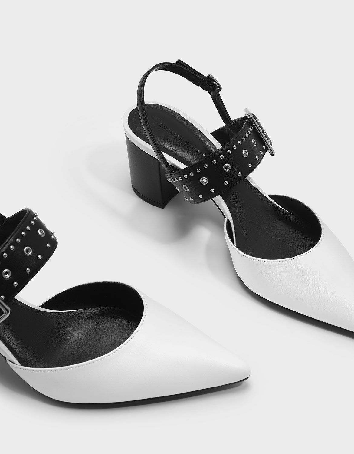Studded pointed shop slingbacks charles keith