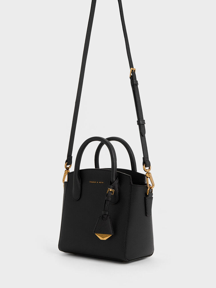Classic Double Top Handle Bag, Black, hi-res