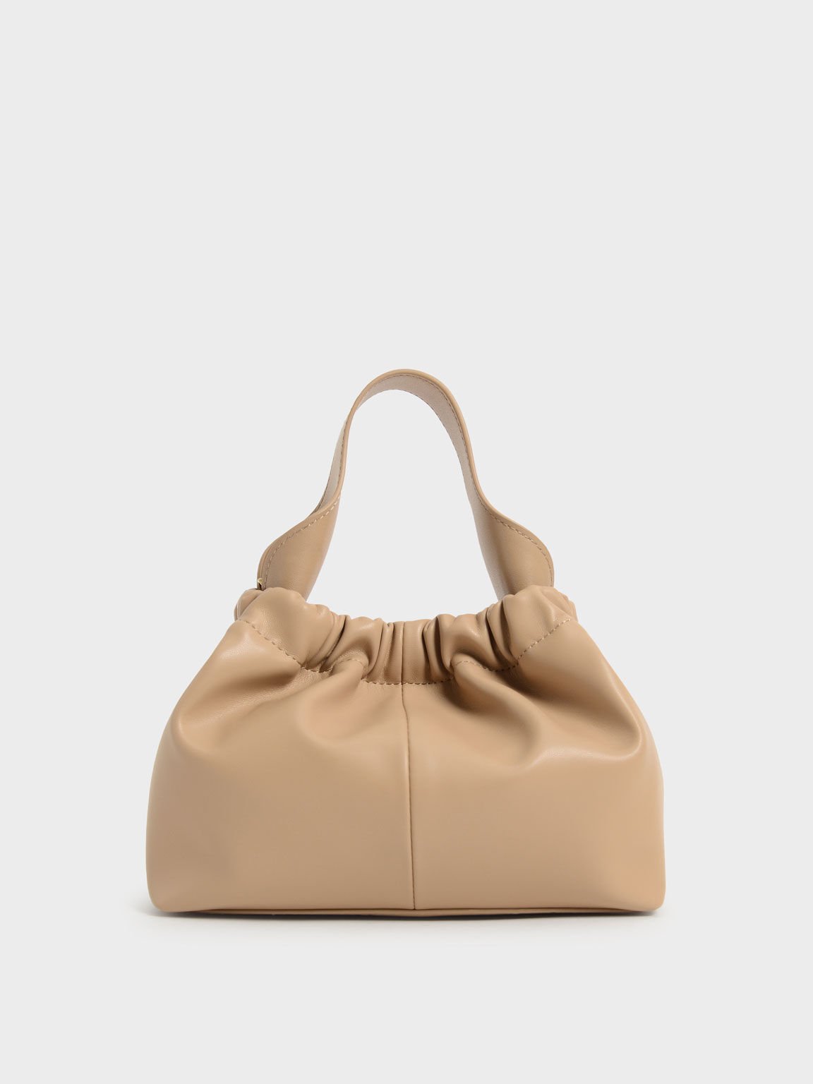 Ally Ruched Slouchy Bag, Beige, hi-res