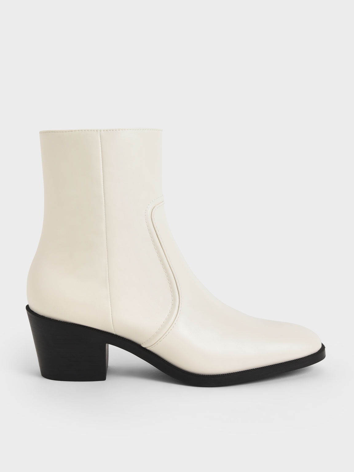 White booties block heel 2025