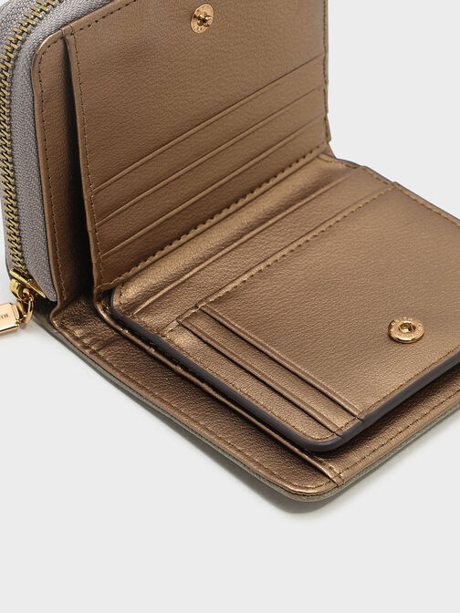 Zipped Small Wallet, Taupe, hi-res