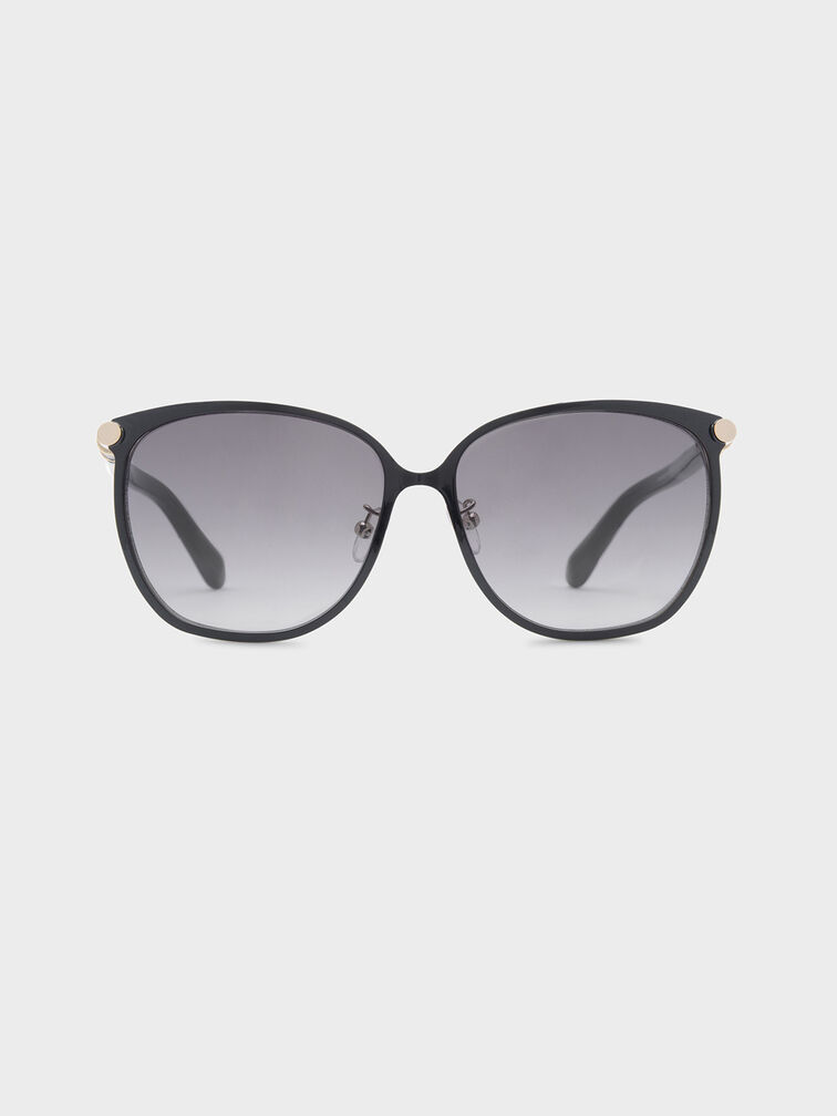 Oversized Square Sunglasses, Black, hi-res