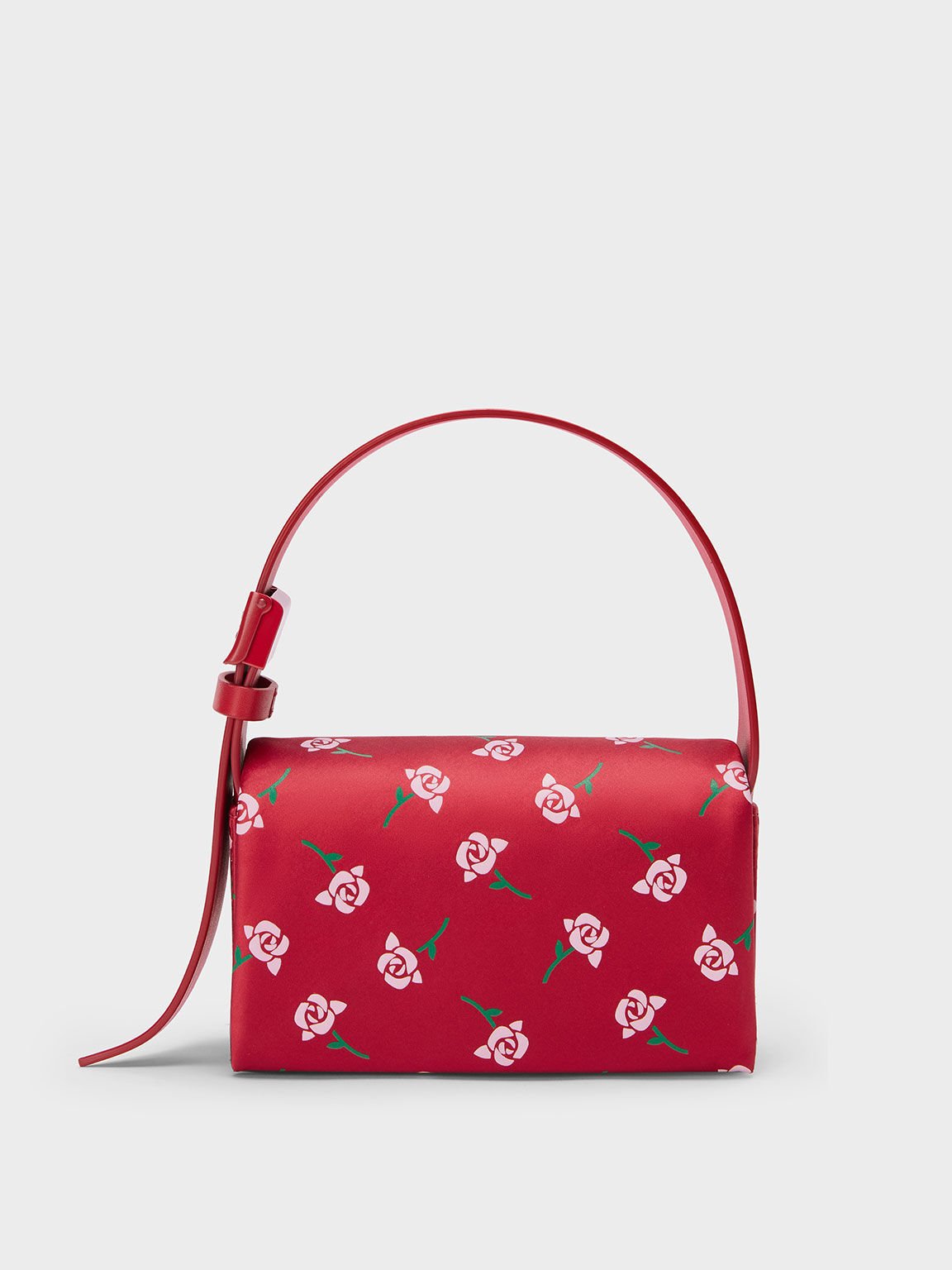 一枝玫瑰花系列Chloris手提包, 紅色, hi-res
