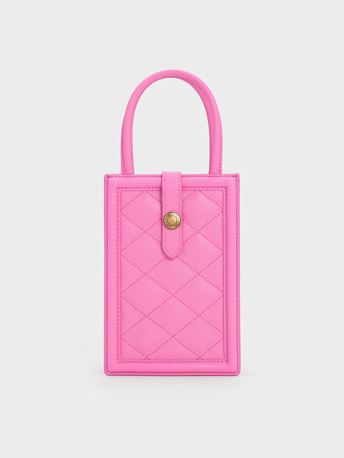 Este Belted Quilted Phone Pouch, Pink, hi-res
