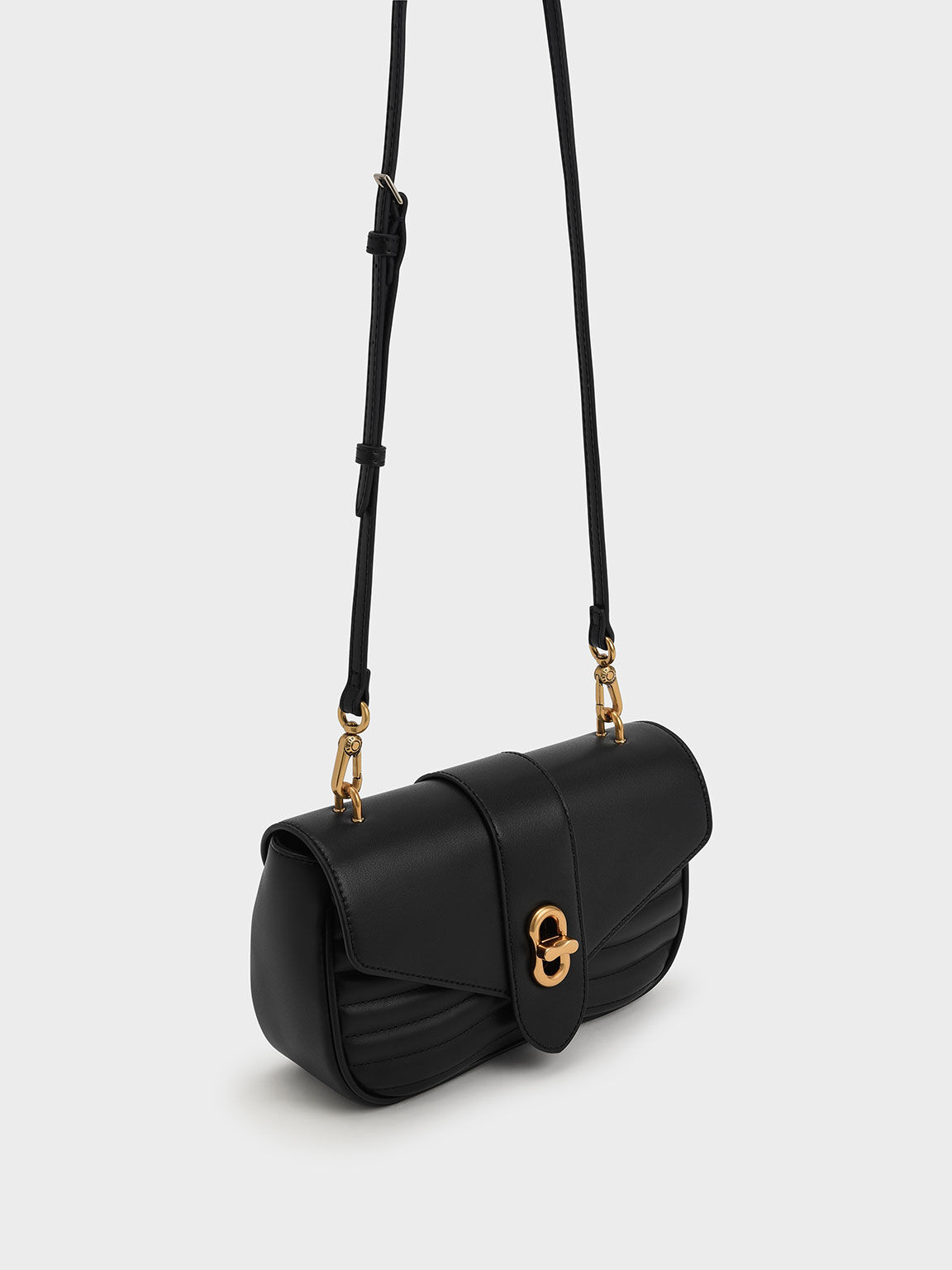 Aubrielle Chain-Handle Panelled Crossbody Bag, Black, hi-res