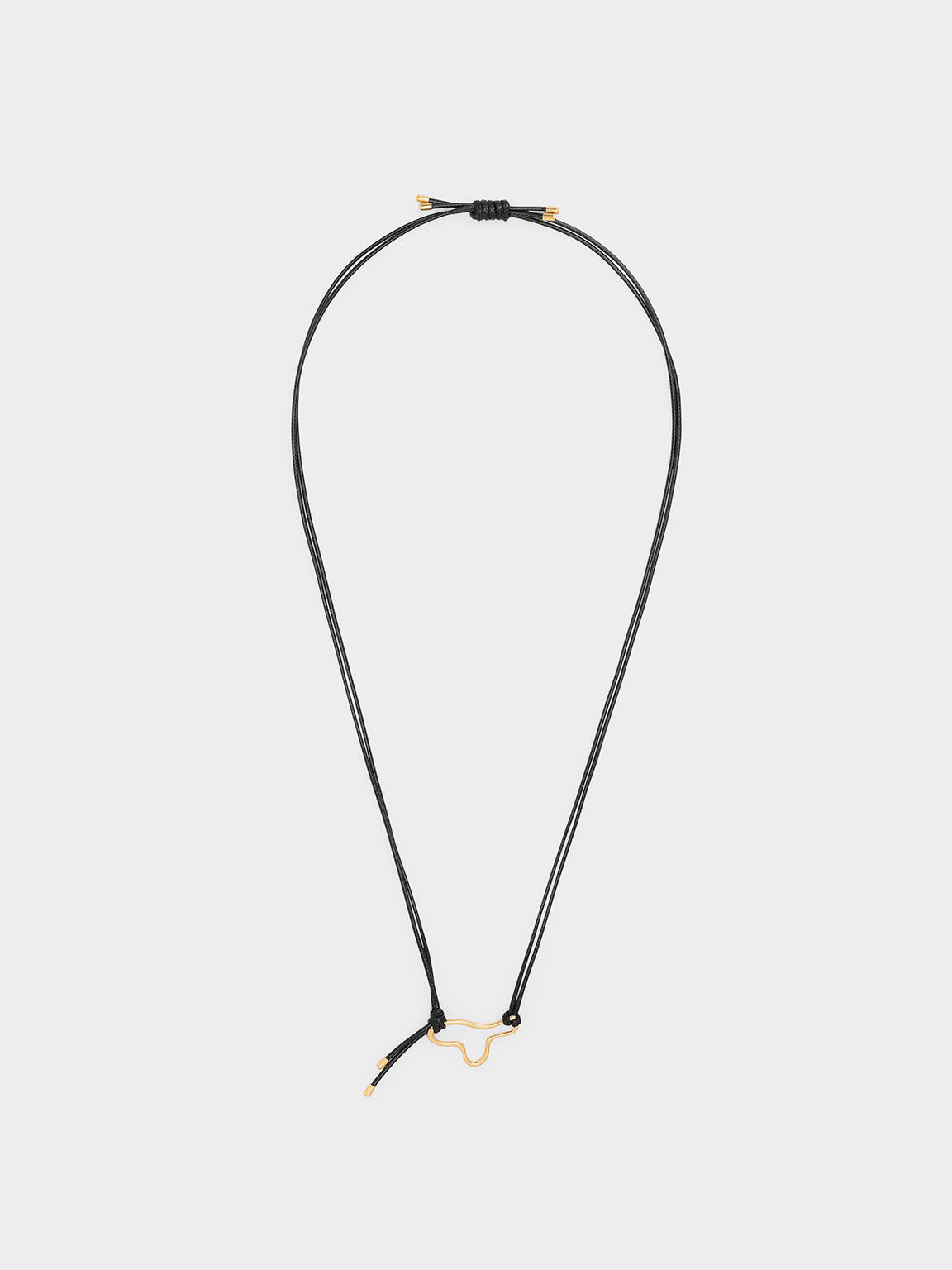 Sculptural Pendant Rope Necklace, Gold, hi-res