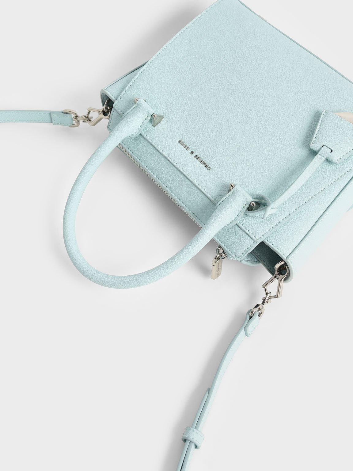 Double Handle Trapeze Tote Bag, Light Blue, hi-res
