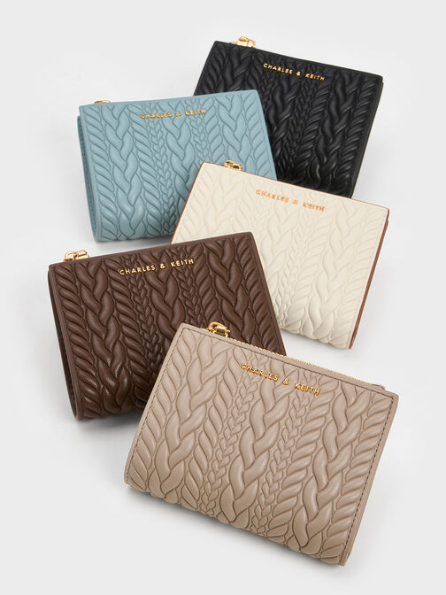Apolline Textured Top-Zip Wallet, Slate Blue, hi-res