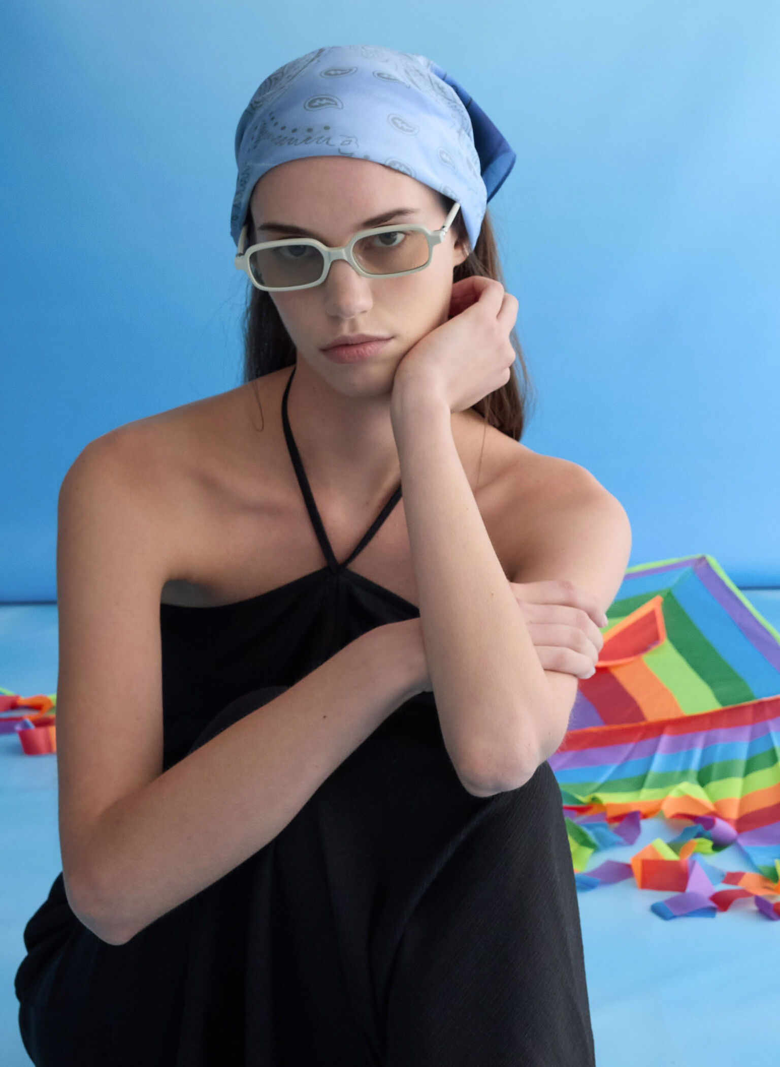 Bree Recycled Acetate Rectangular Sunglasses, Chalk, hi-res