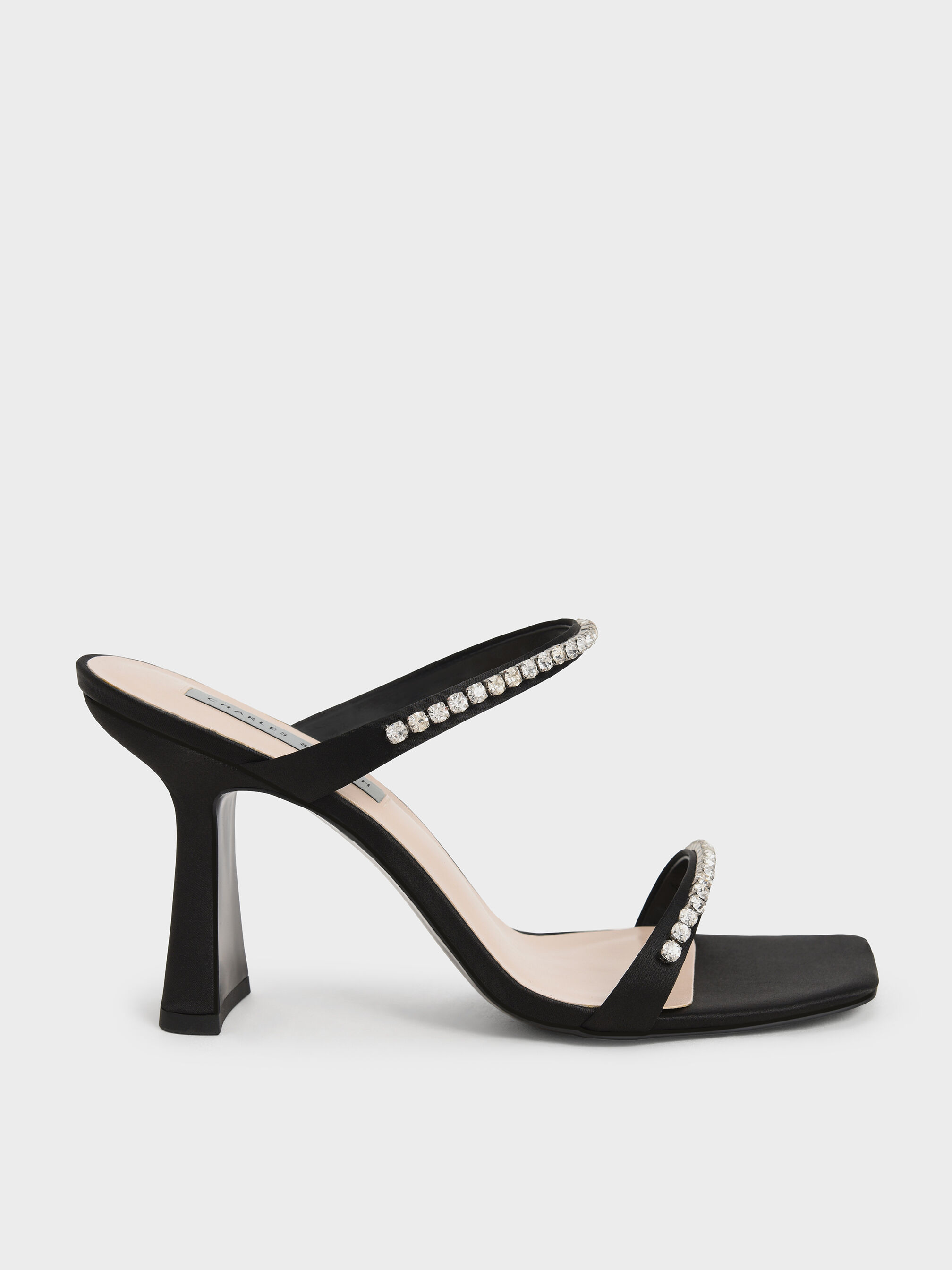 Womens Shoes Heels Sandal heels H&M Satin Mules in Black 