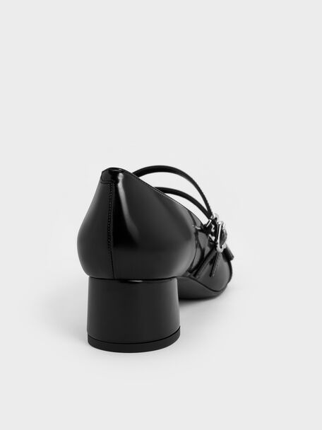 Double-Strap Mary Jane Pumps, Black Box, hi-res