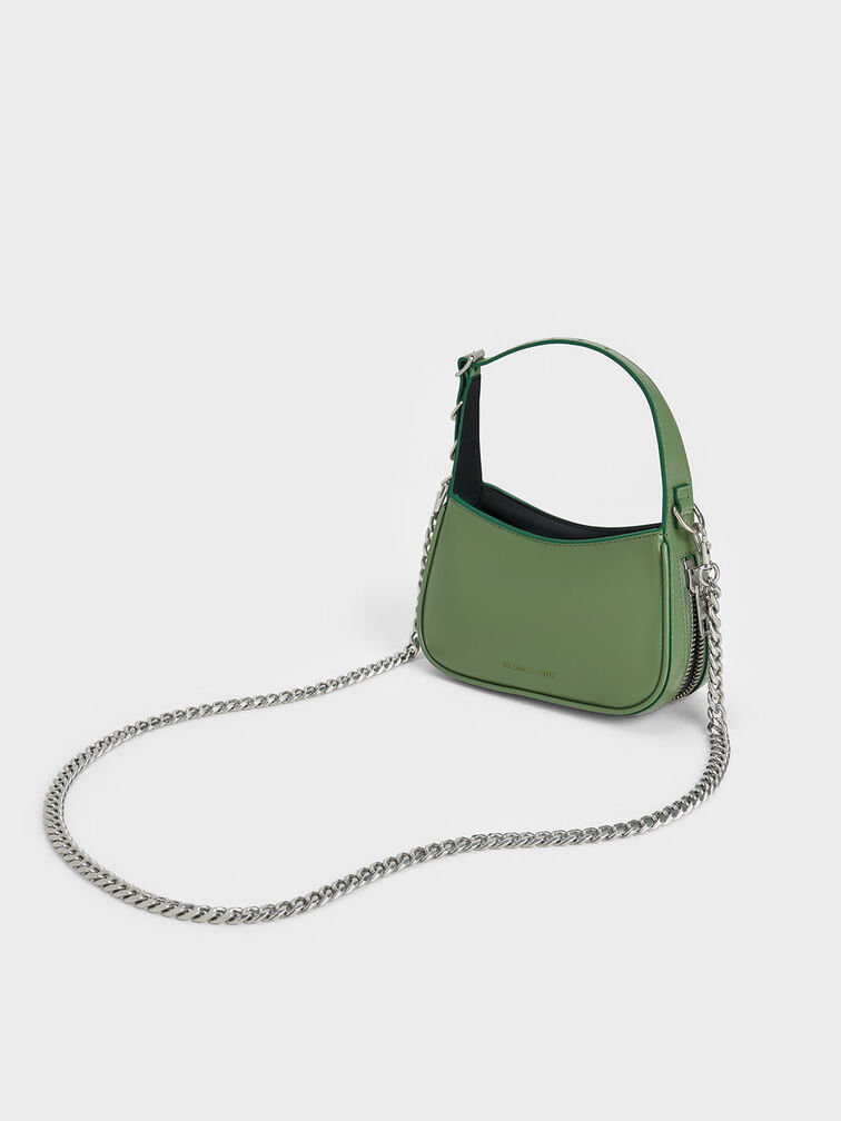 Green Mini Rebel Hobo Bag - CHARLES & KEITH US