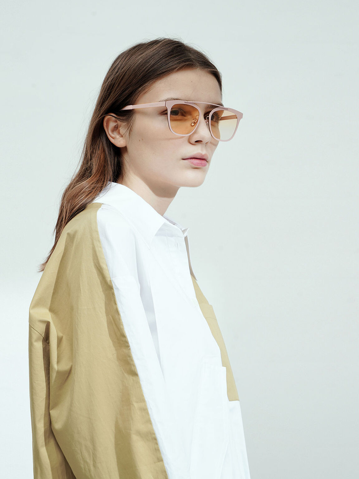 Metal Frame Sunglasses, Pink, hi-res
