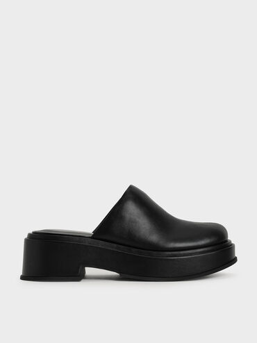 Platform Clogs, Black, hi-res