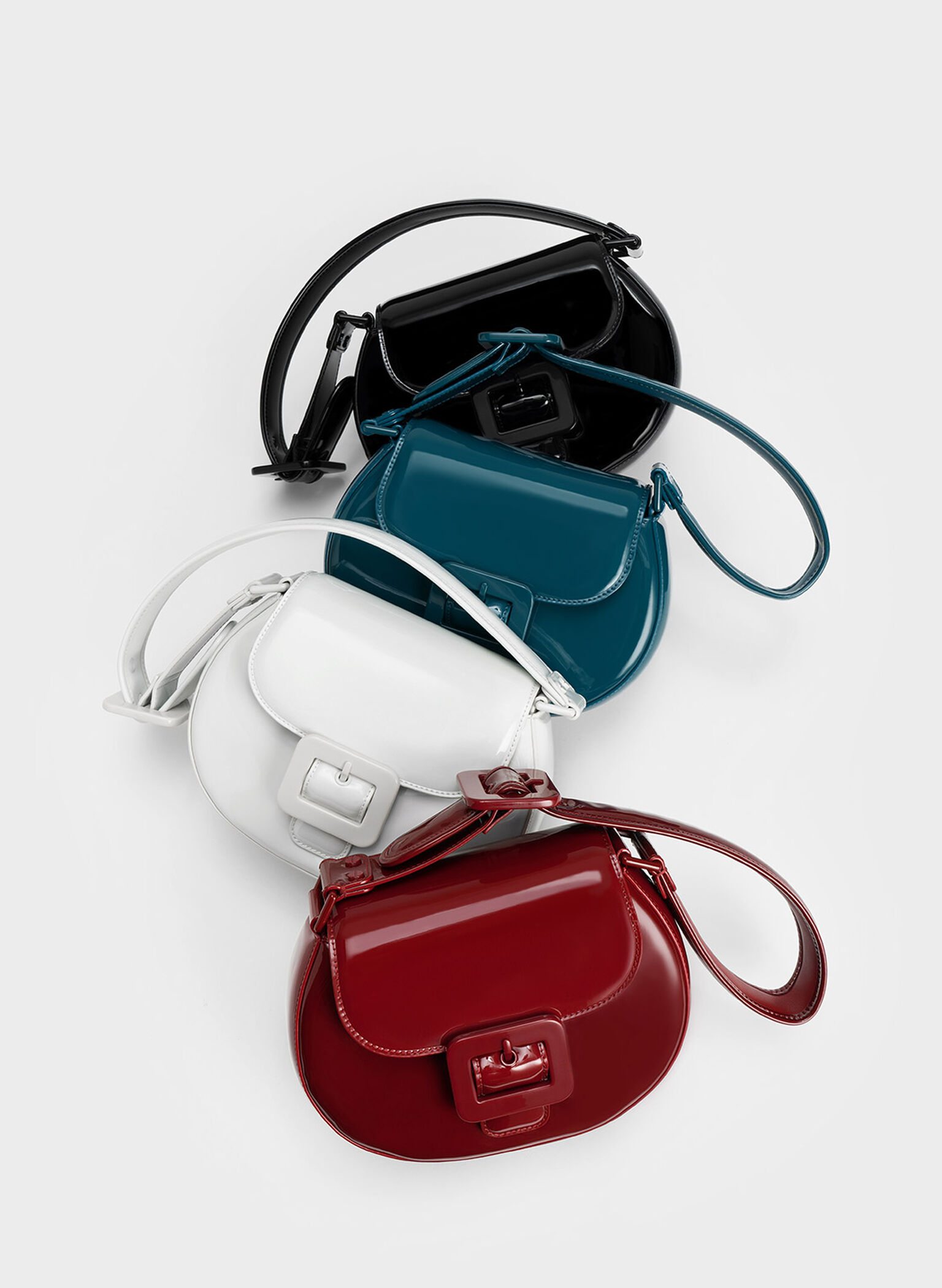 Lula Patent Buckled Bag, Turquoise, hi-res